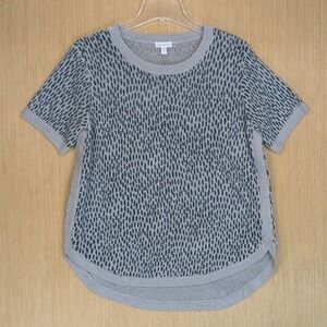 Garnet Hill 100% Linen Knit Top Brown Speckled Chic Luxury Casual Women's Medium